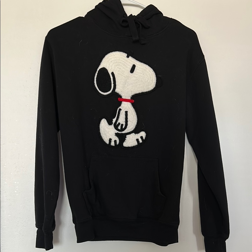 Black Hoodie with Snoopy Design